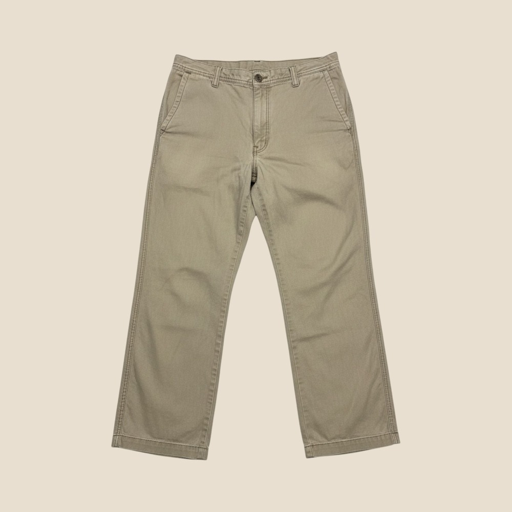 Vintage Old Navy Pants Mens 38x34 (37x31) Loose Khakis Khaki Cotton Twill 2005